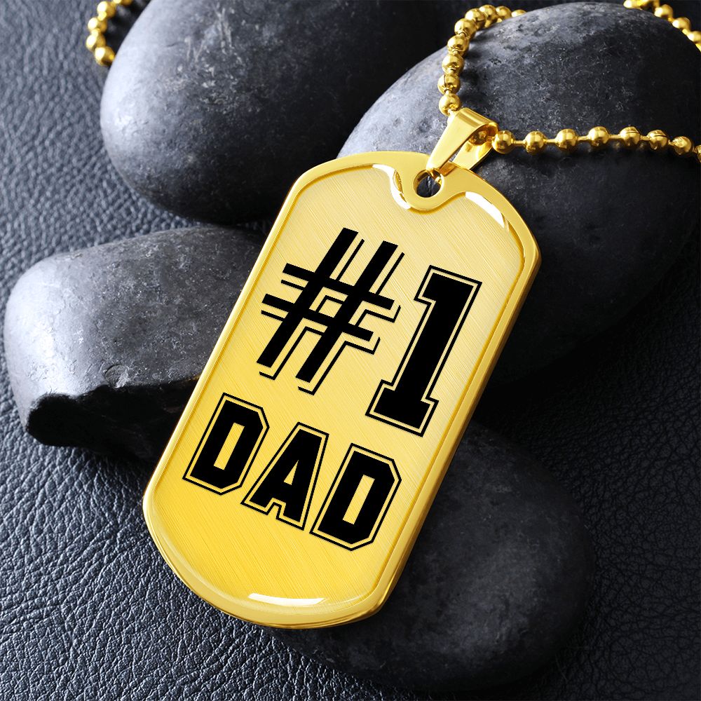 #1 Dad Military Necklace