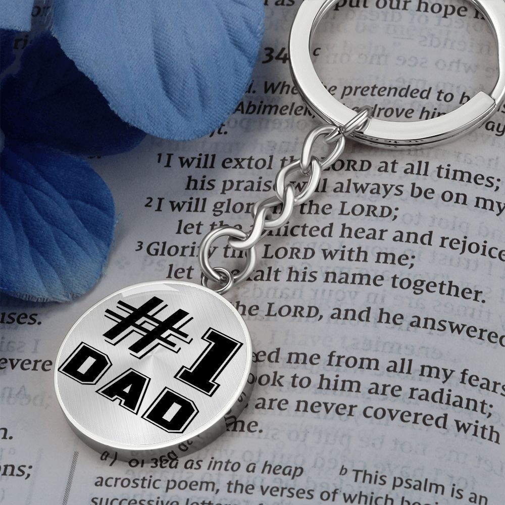 #1 Dad Circle Keychain