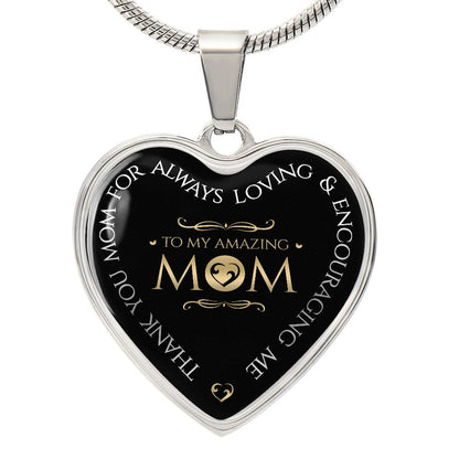 Amazing Mom Heart Necklace