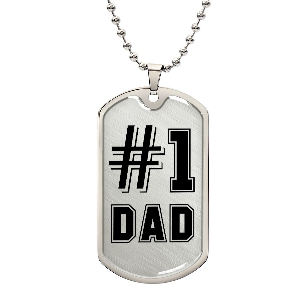 #1 Dad Military Necklace