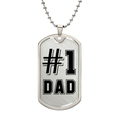 #1 Dad Military Necklace