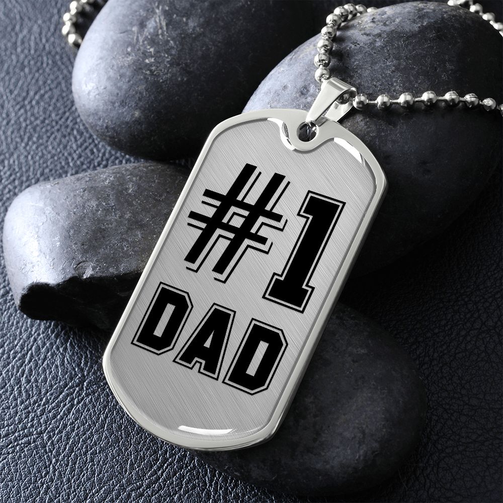 #1 Dad Military Necklace