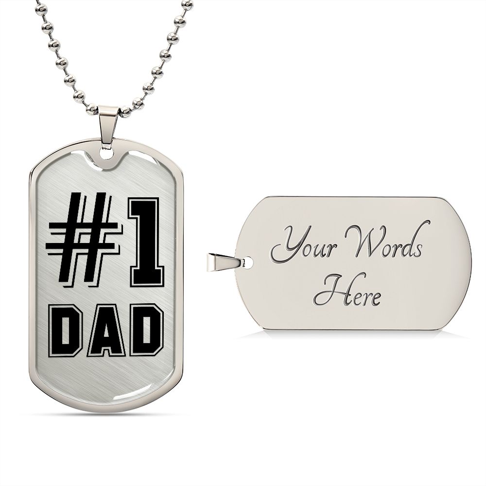 #1 Dad Military Necklace