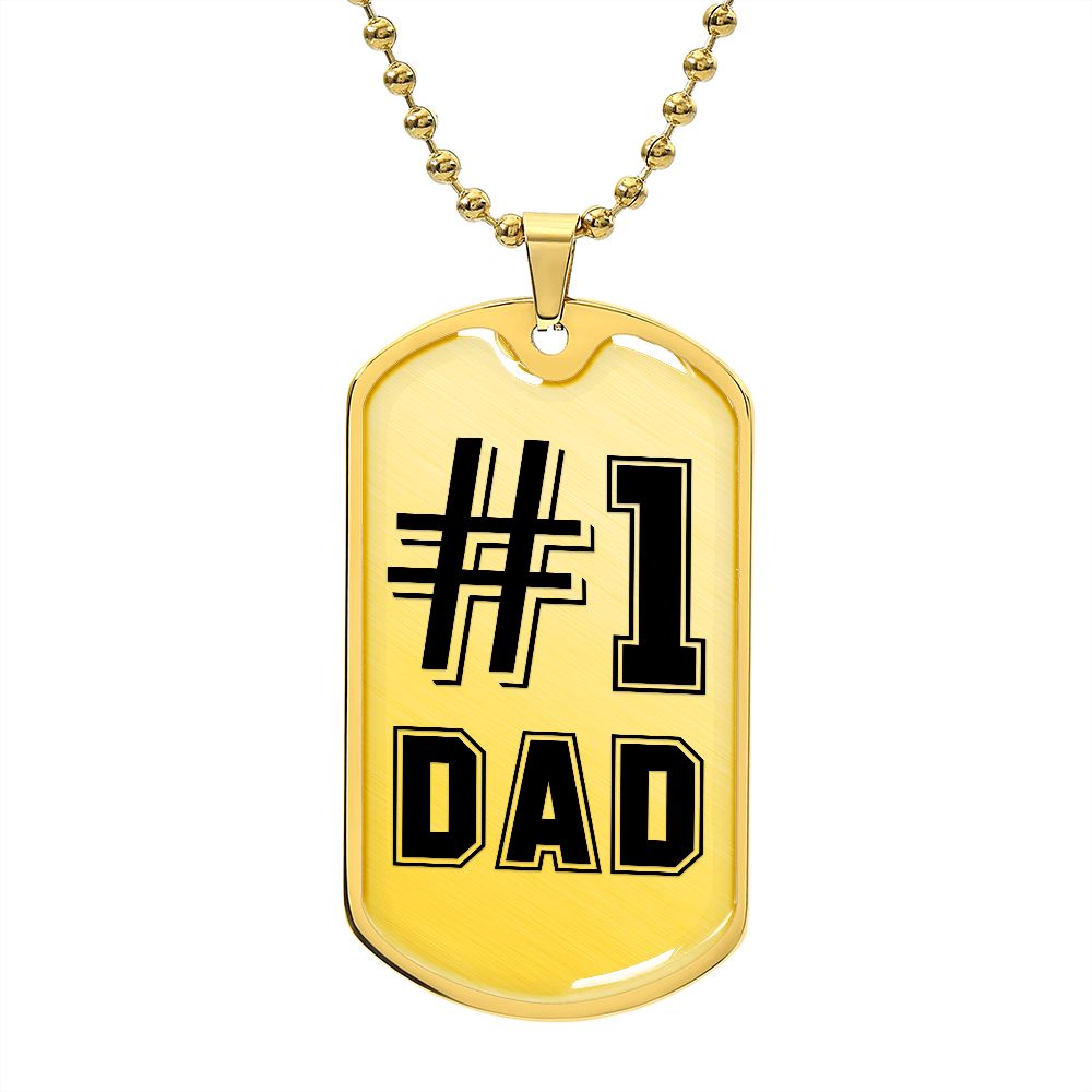 #1 Dad Military Necklace