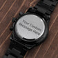 Mens Watch -Customizable Engraved Black Chronograph Watch
