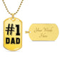 #1 Dad Military Necklace