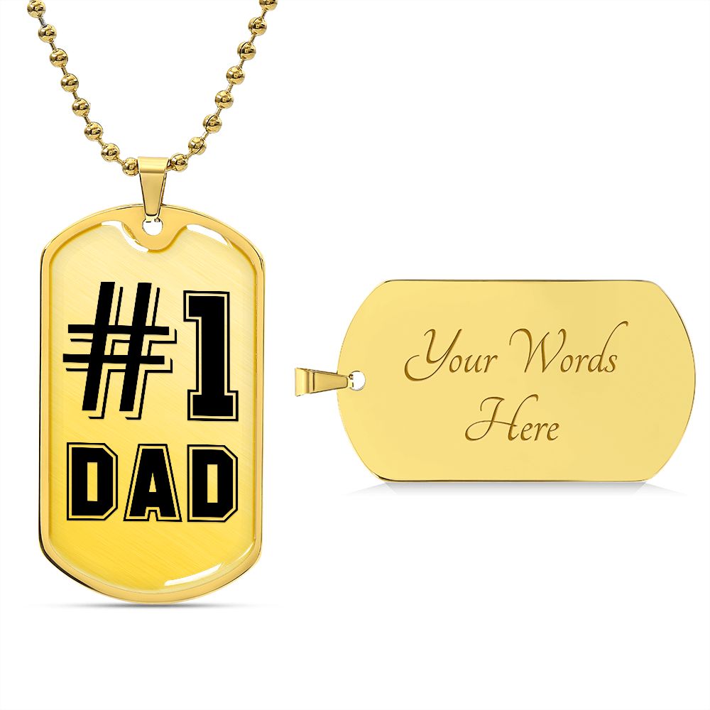 #1 Dad Military Necklace
