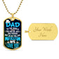 Dad-You Are Our World Military Necklace