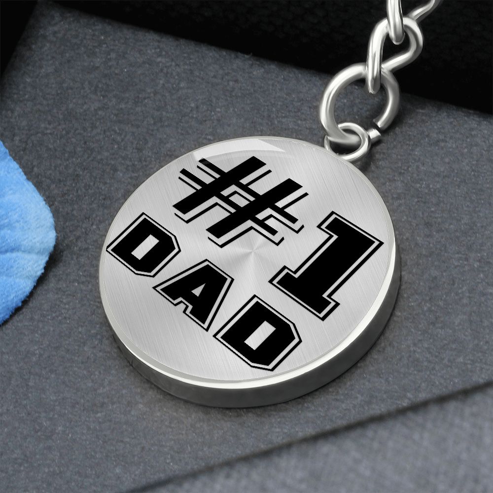 #1 Dad Circle Keychain
