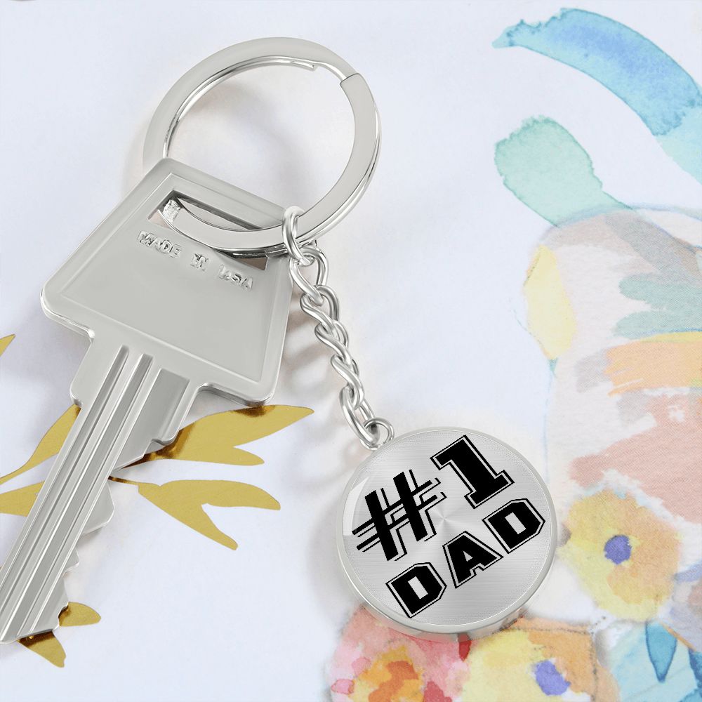 #1 Dad Circle Keychain