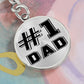 #1 Dad Circle Keychain