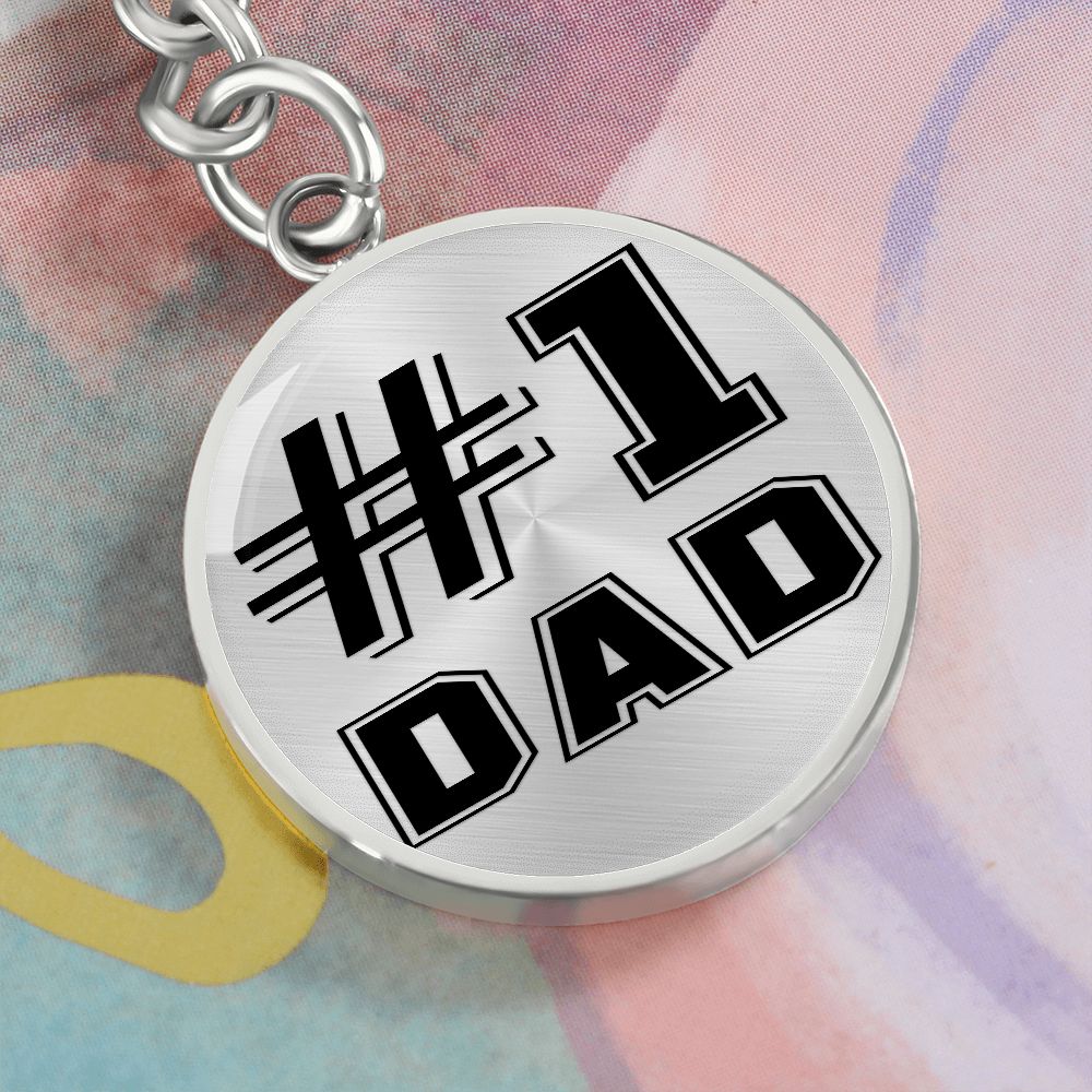 #1 Dad Circle Keychain