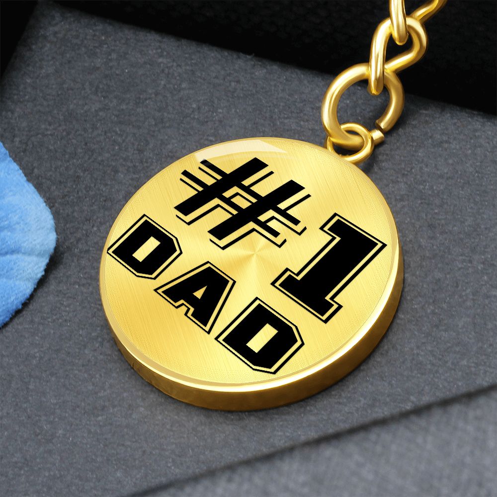 #1 Dad Circle Keychain
