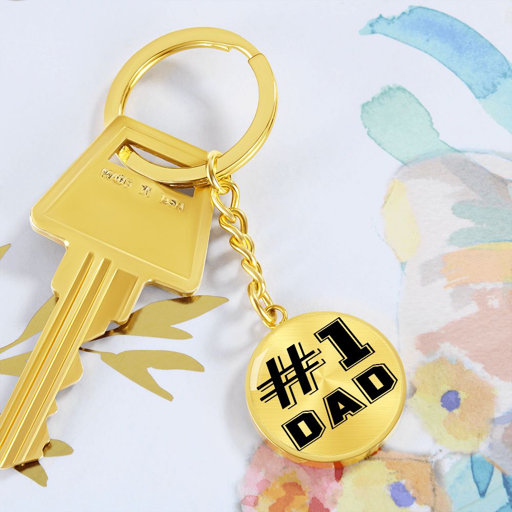 #1 Dad Circle Keychain