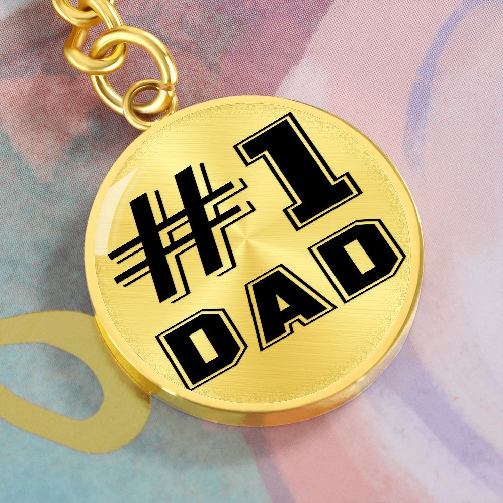 #1 Dad Circle Keychain