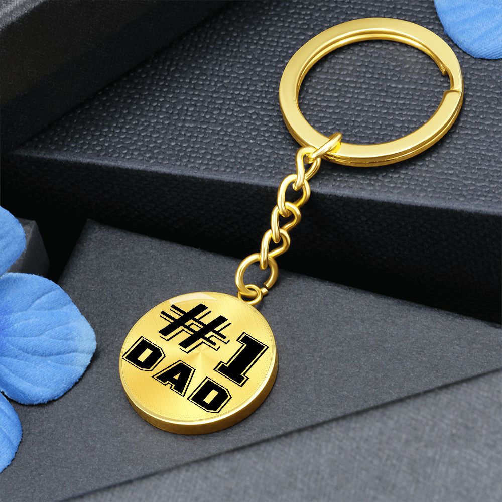 #1 Dad Circle Keychain