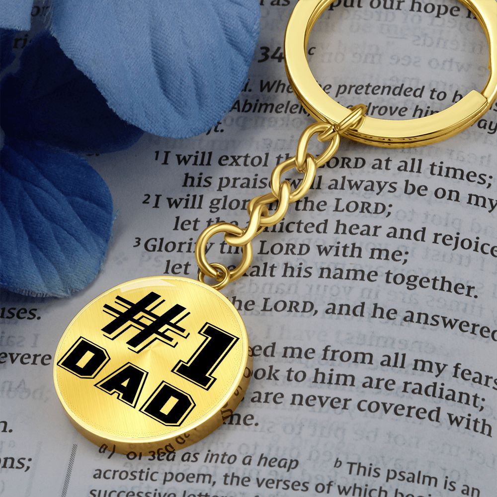 #1 Dad Circle Keychain