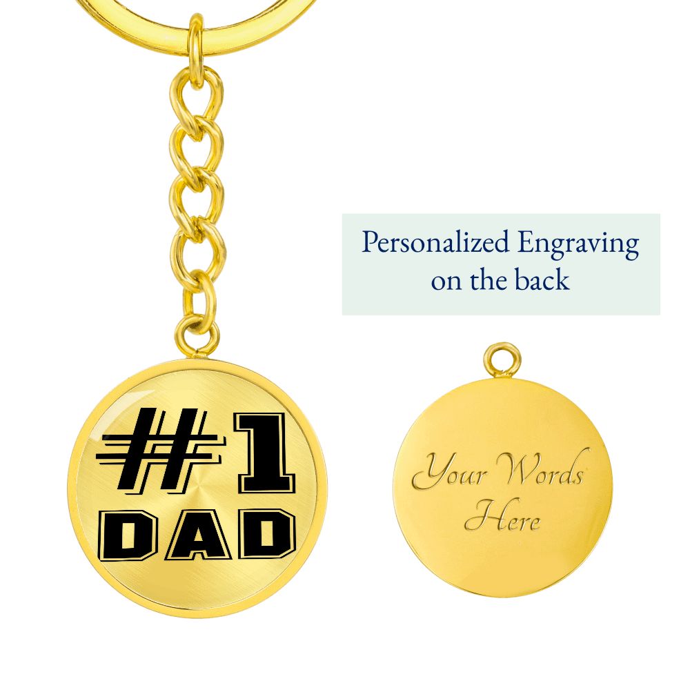 #1 Dad Circle Keychain